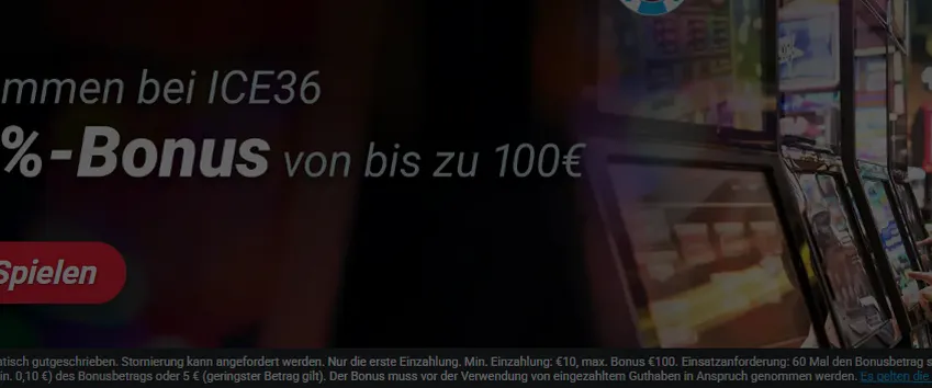 ICE36 — bis zu 100 € + 136 FS über die erste Einzahlung
